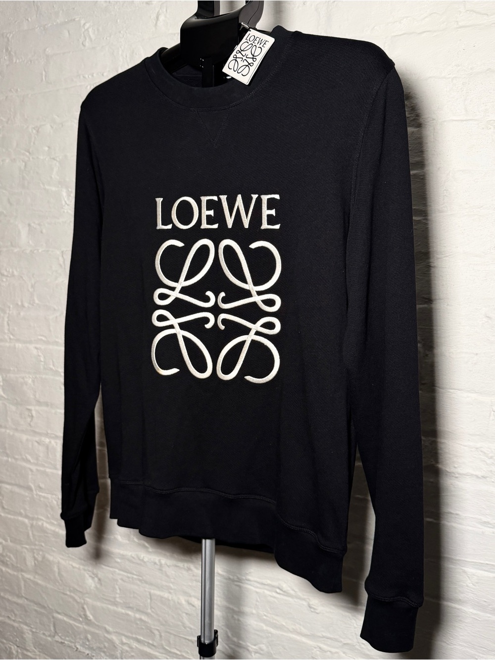 Loewe Black Anagram Logo Crewneck Men’s Sweatshirt - Picture 2 of 4